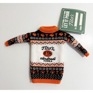 Tito's Handmade Vodka Holiday Bottle‎ Sweater NEW WITH TAGS